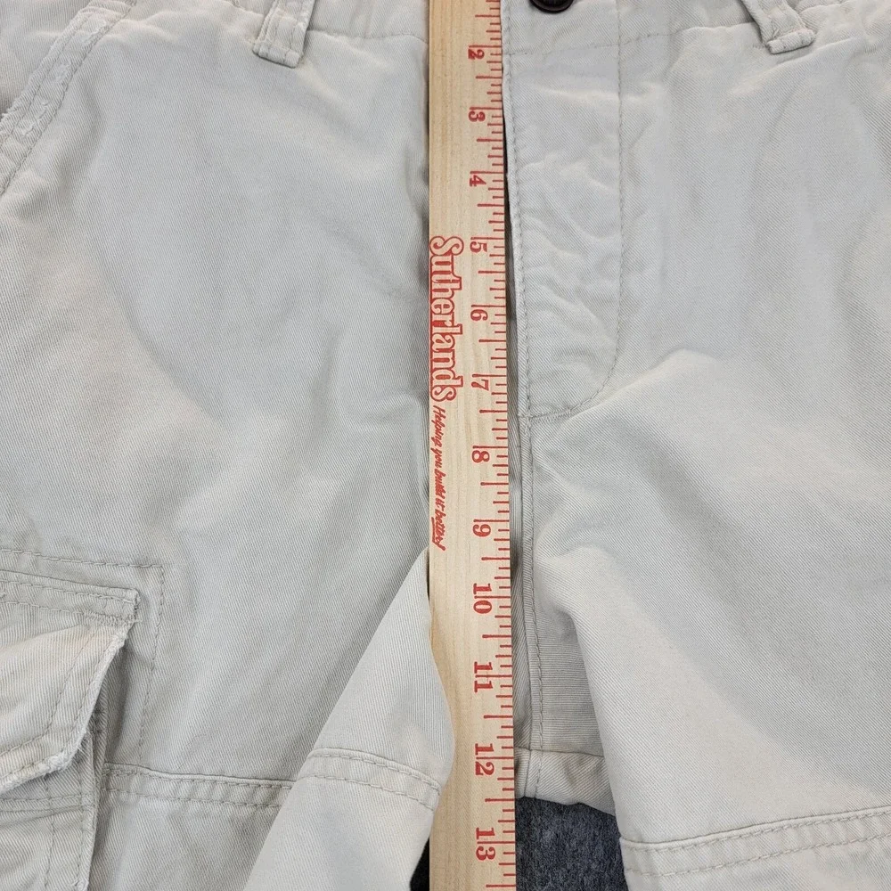 Abercrombie Fitch Shorts Mens 32 Khaki‎ Tan Heavy Cargo Distressed Military Y2K
